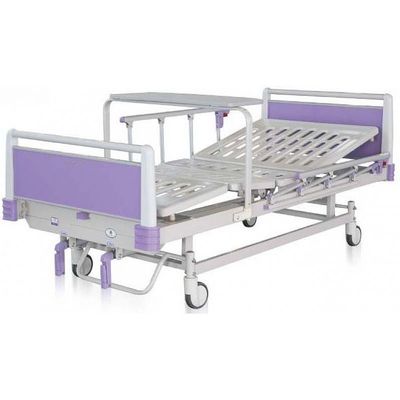 Four Silent Wheels With Cross Brakes 2 Crank Manual Hospital Bed