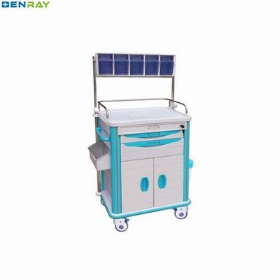 Stainless Steel Guard Rail ABS Anesthesia Trolley 625 X 475 X 920mm