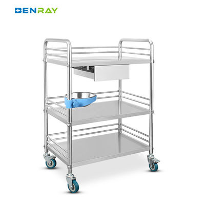 3 Layer Hospital Stainless Steel  Medical Instrument Trolley