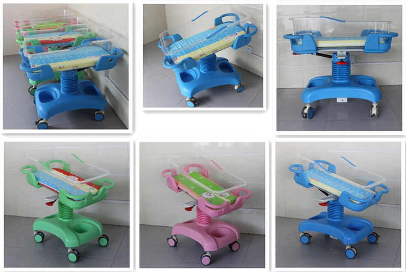 Medical Hospital Baby Cart Trolley Bed Home Use ABS Basin Steel Frame