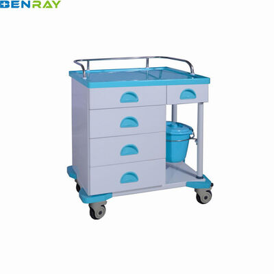 Trolley clínico de aço médico do hospital com balde