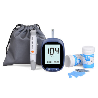 Medidor de Glicose no Sangue Monitor de Glicose no Sangue Medidor de Glicose no Sangue com 50 tiras de teste e 50 lancetas estéreis